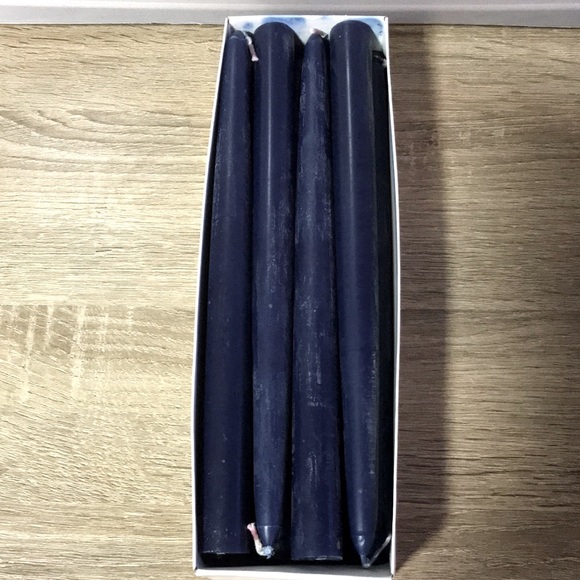 Vintage Navy Blue Taper Dinner Candles Brand New Retro 12 pcs 7hr Burn Time 25cm - Picture 2 of 5